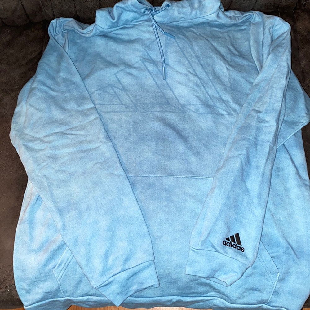 Mens medium Adidas light blue lightweight hoodie. BNWOT